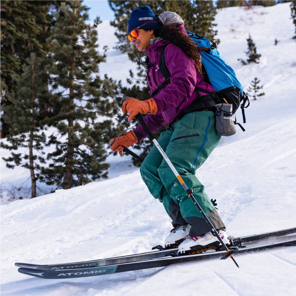 Man skiing down mountain