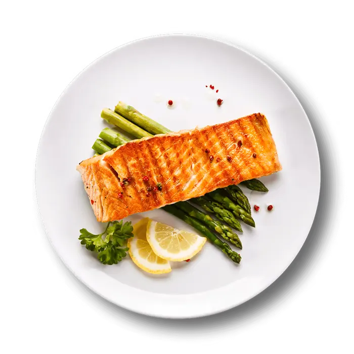 Salmon meal on plate
