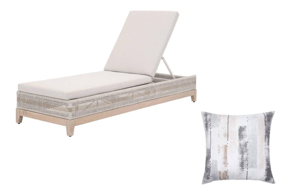 Boxhill's Woven Tapestry Chaise Lounge and Endeavor Grigio Pillow