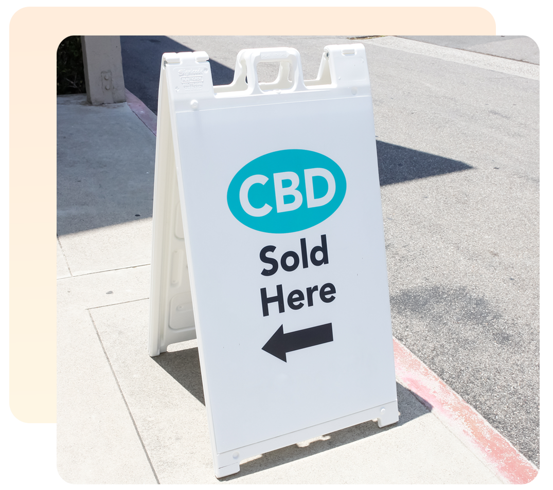 CBD Sold Here sign