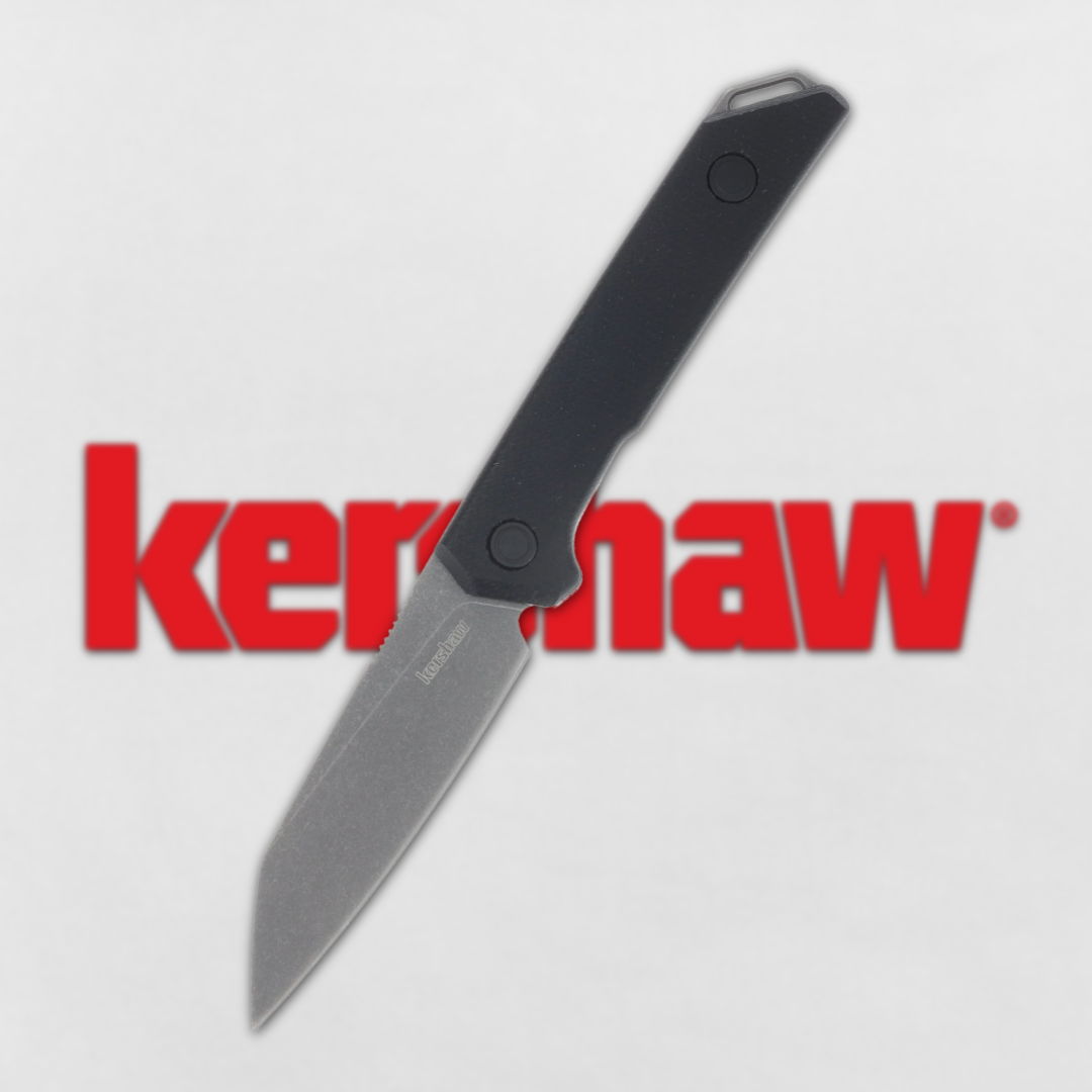 A Kershaw knife with a sleek design on a white background.