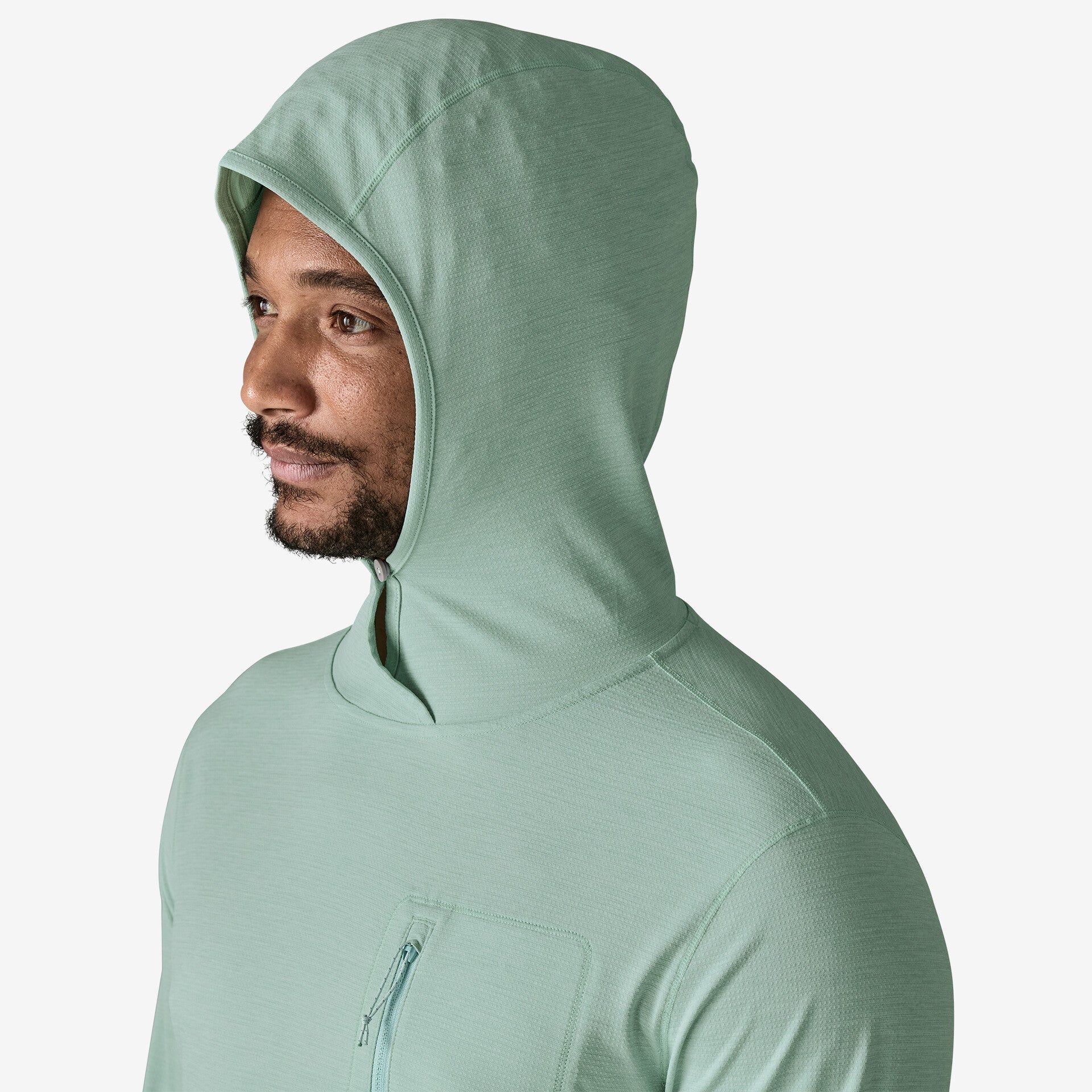 Patagonia Calipene Cool Sun mens hoodie head and neck protection