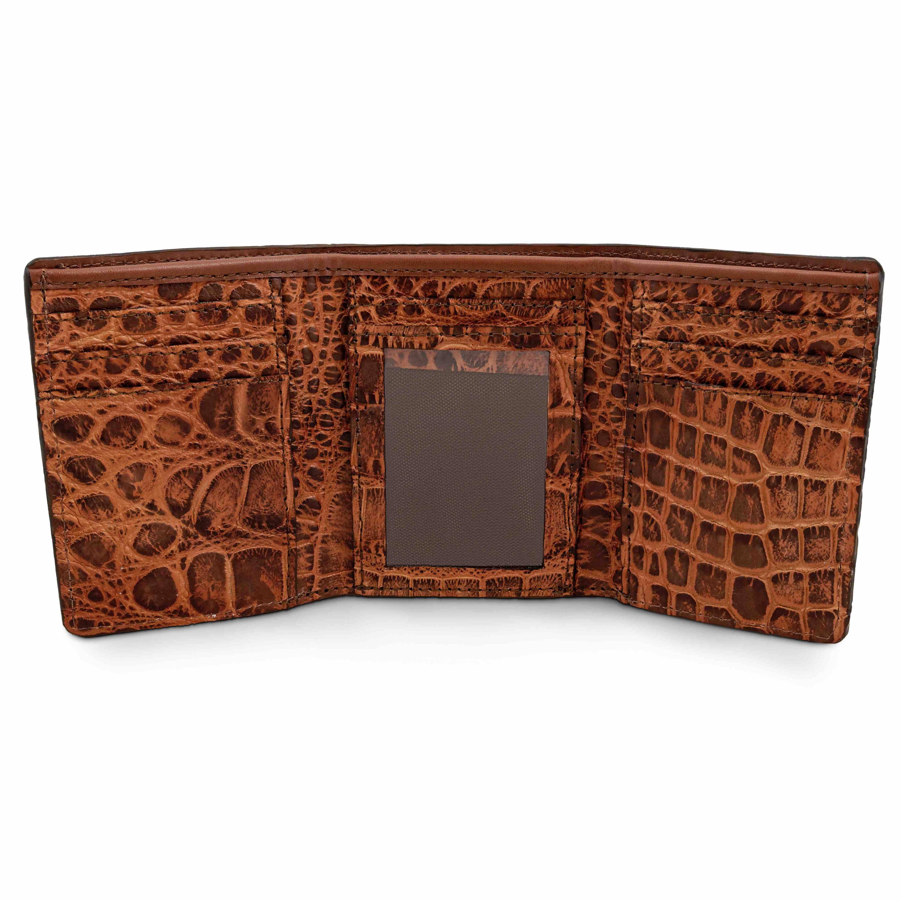 Custom alligator trifold wallet