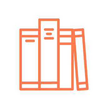 A stack of books and resources