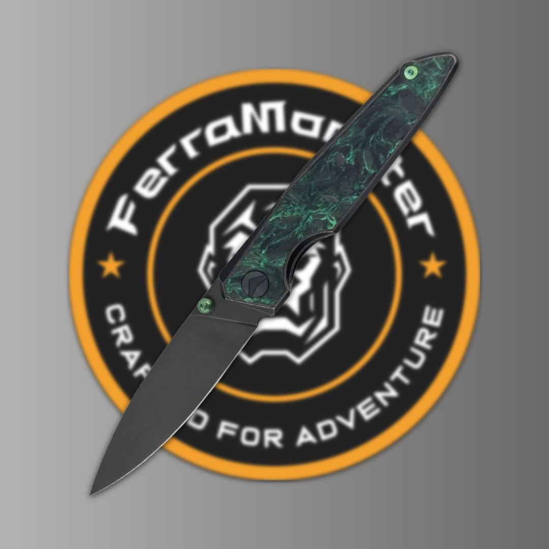 A knife beside the FerramaNter logo, 