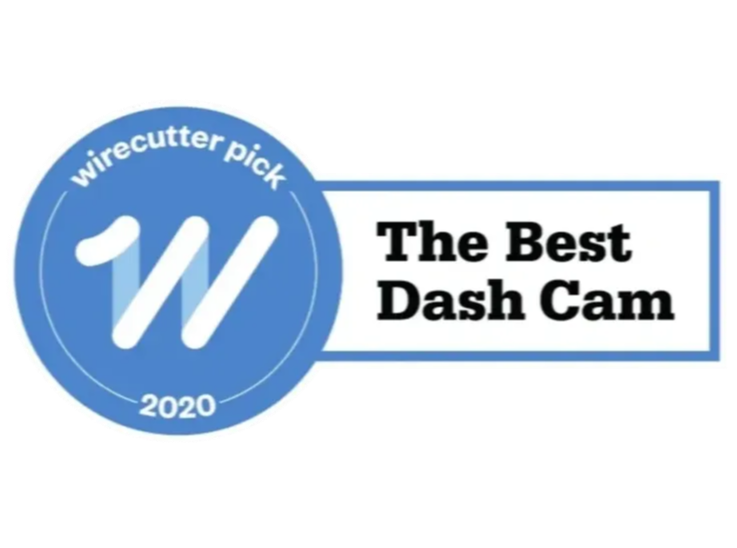 Wirecutter pick badge for the best dash cam, 2020.