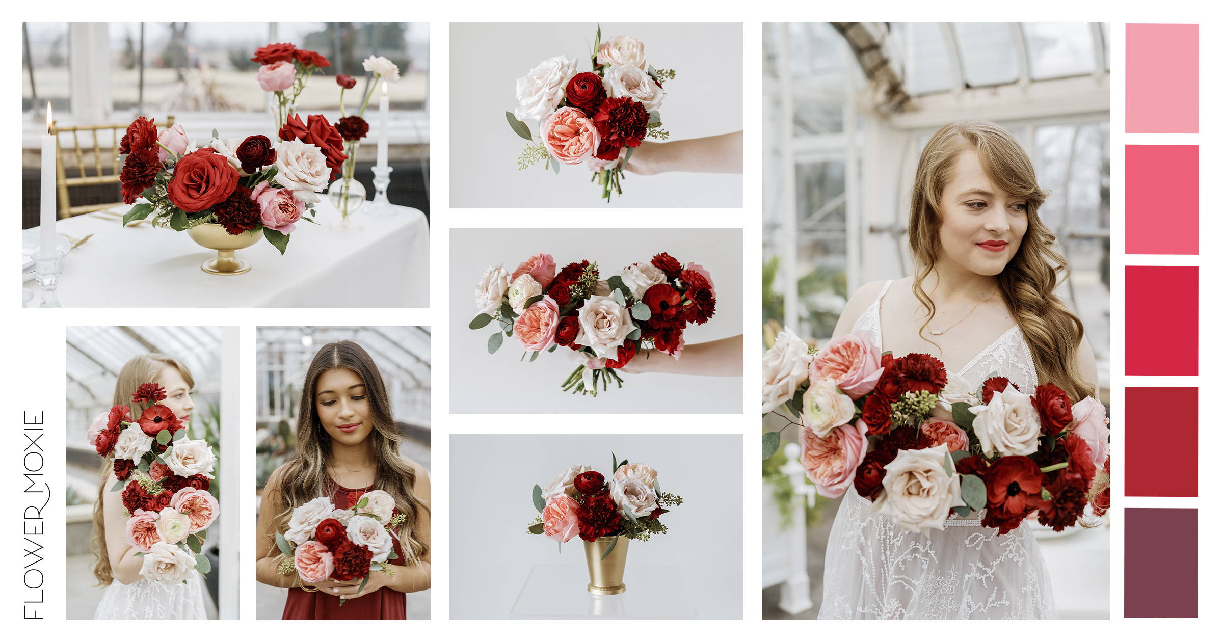 Red wedding flower packages