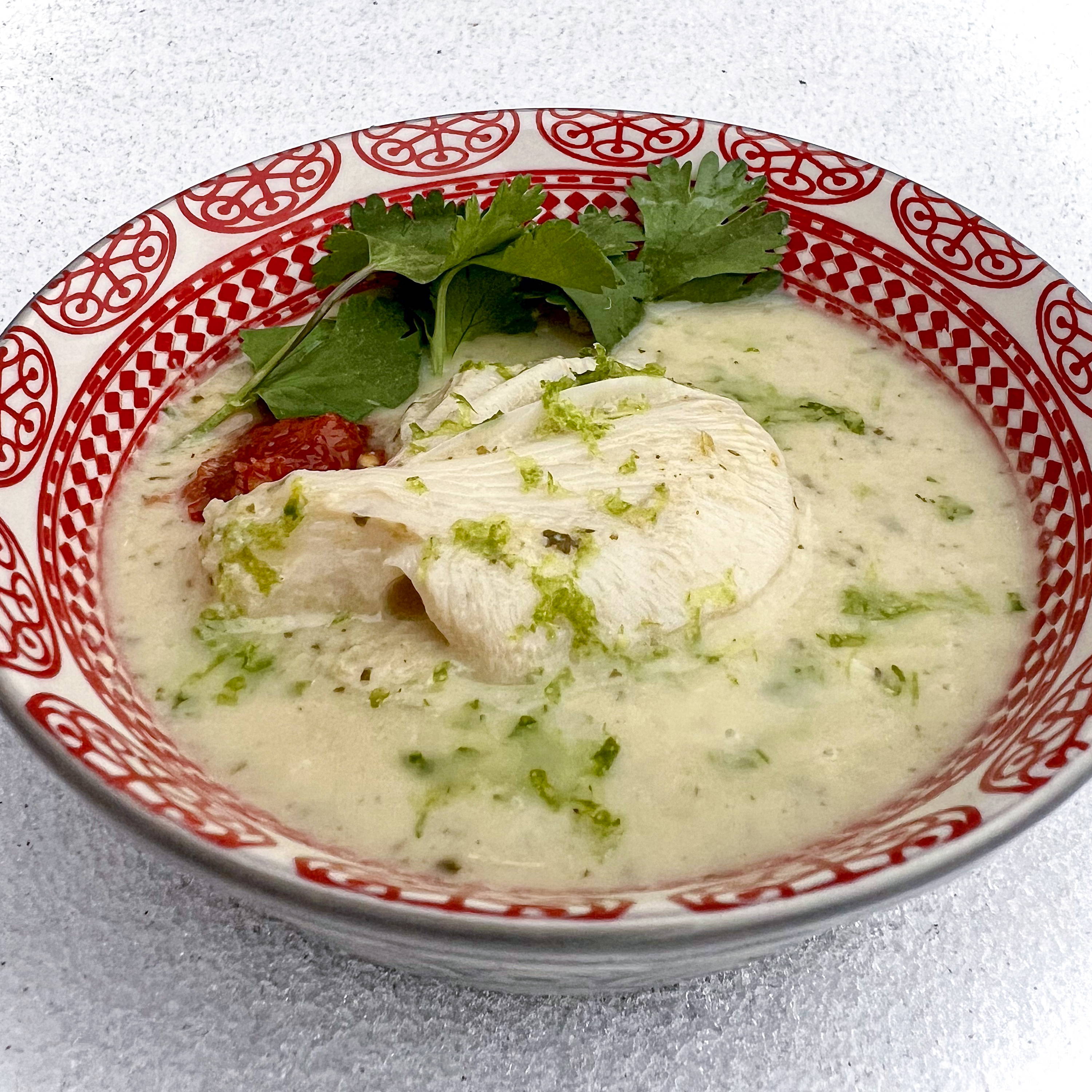 snow oyster thai coconut soup