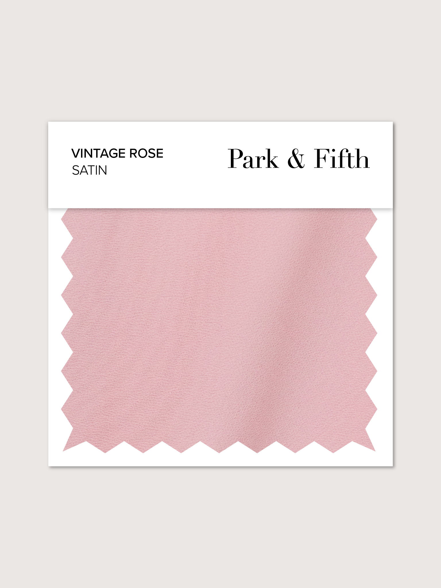 Swatch of vintage rose satin fabric by Park & Fifth.