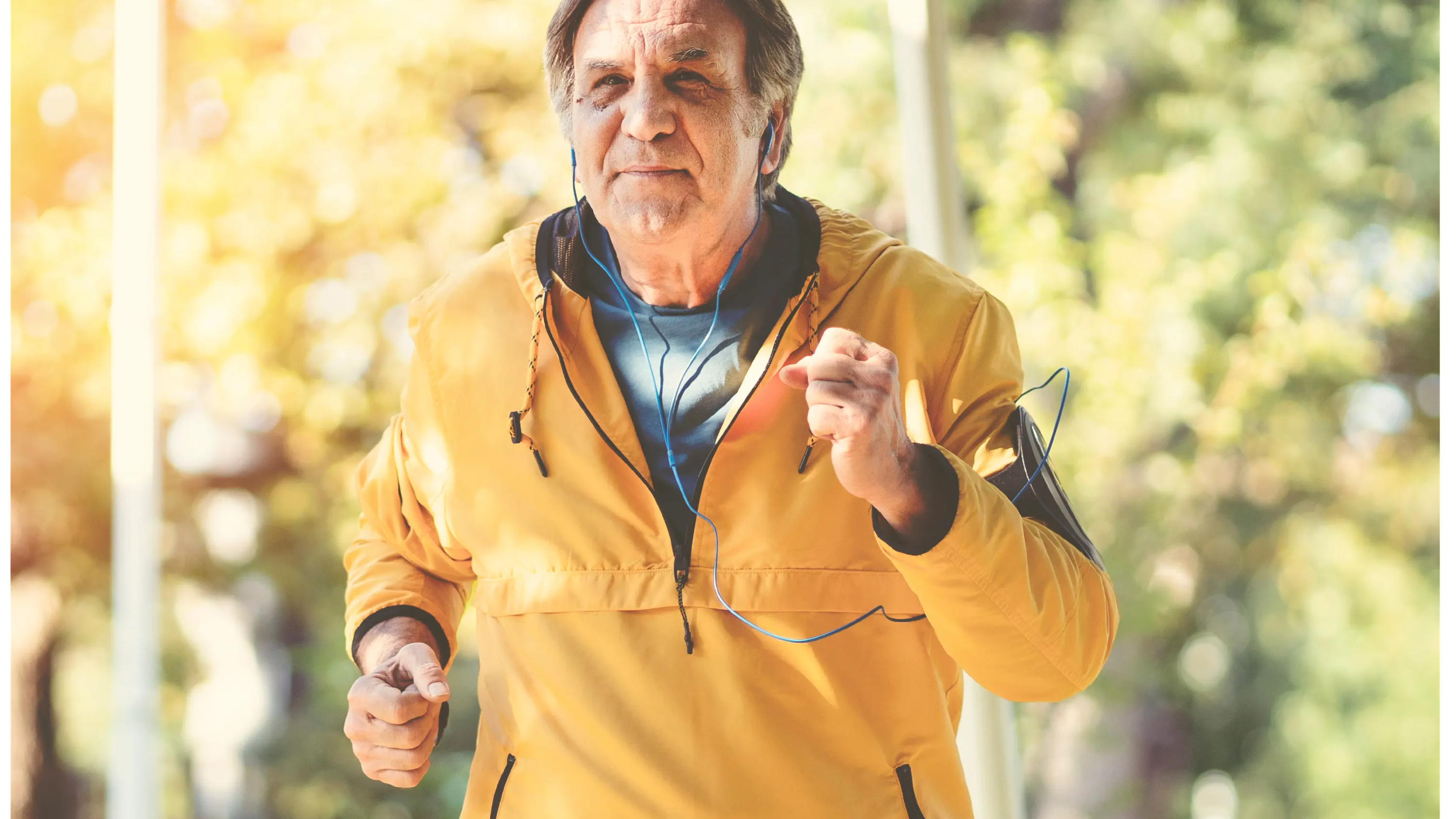 Man wearing gradient compression during exercise to help prevent embolisms.