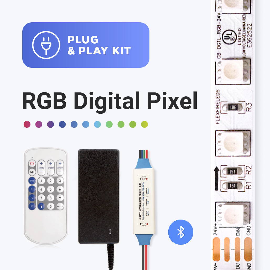 RGB color changing digital pixel  LED strip light kit