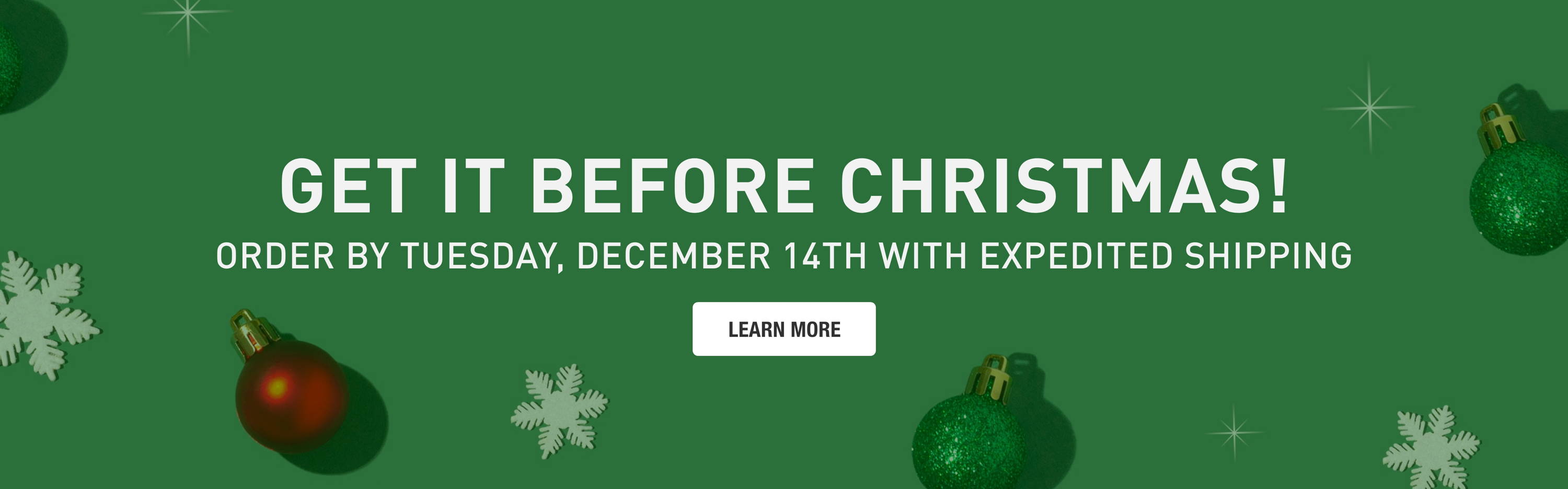 Get it before Christmas! Order by Tuesday, December 14th with Expedited Shipping. Learn More