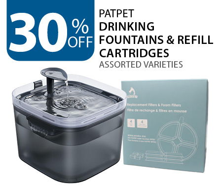 30% off PatPet Drinking Fountains & Refill Cartridges