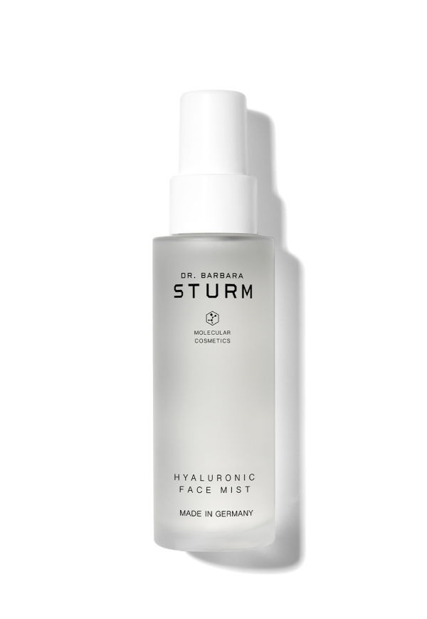 A bottle of hyaluronic face mist by Dr. Barbara Sturm.
