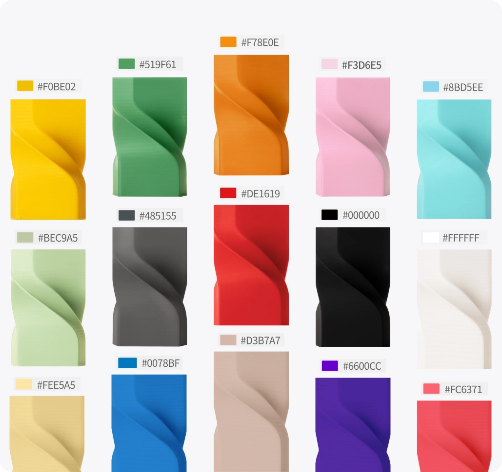 Color swatches arranged in a grid with labels for each color.