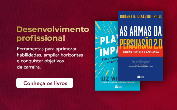 Desenvolvimento profissional com livros sobre habilidades e objetivos de carreira.