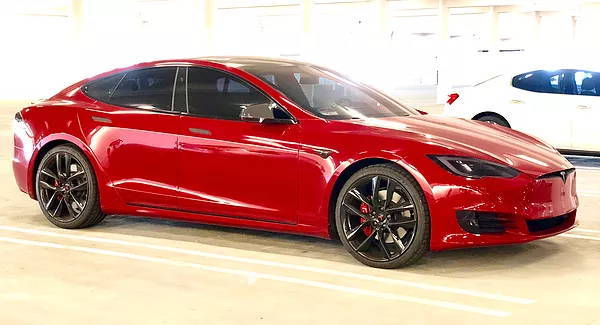 Powder coated Tesla wheel