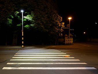 Streetlight providing safety to pedestrian crosswalk