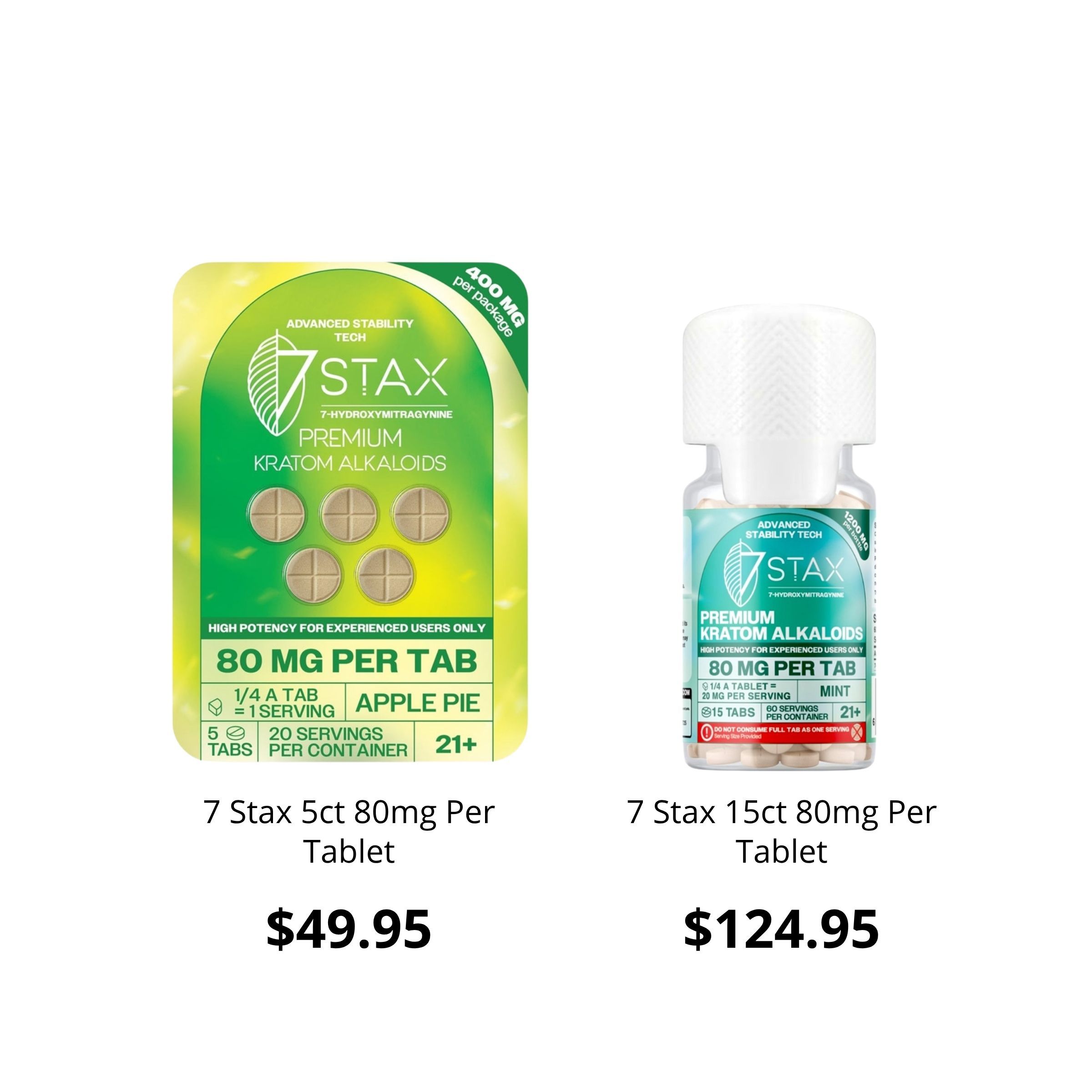 Two 7 Stax products with pricing information.