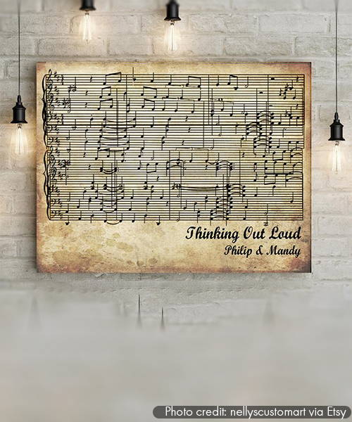 Canvas of Song Sheet for Anniversary
