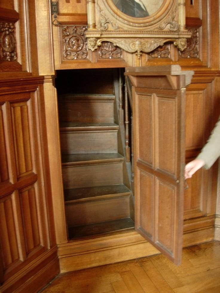 Hidden Door reveal staircase in Winchester Mansion | Murphy Doors, Inc. 