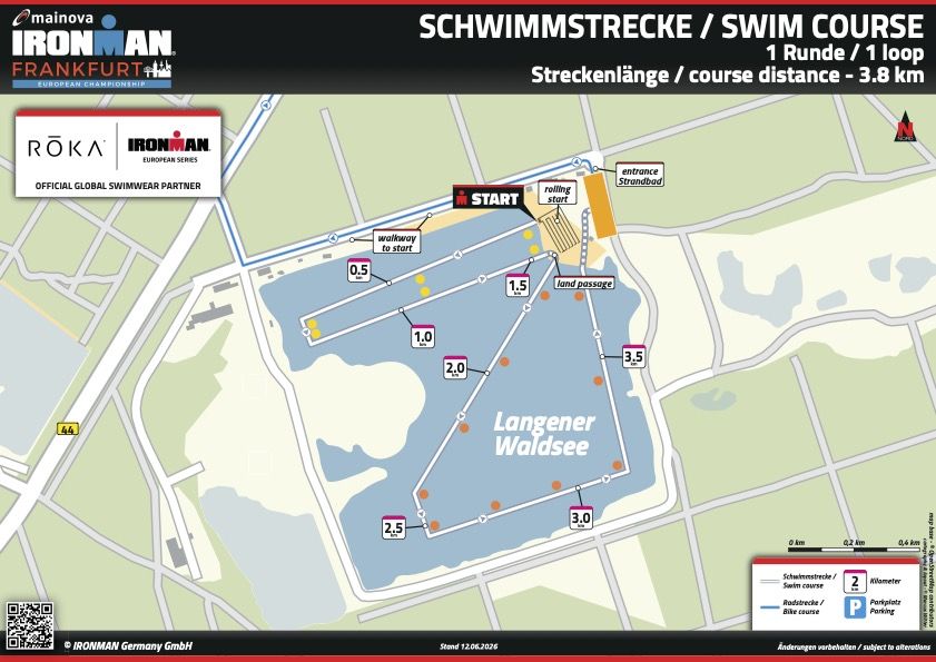 Die Schwimmstrecke des Ironman Frankfurt 2026.