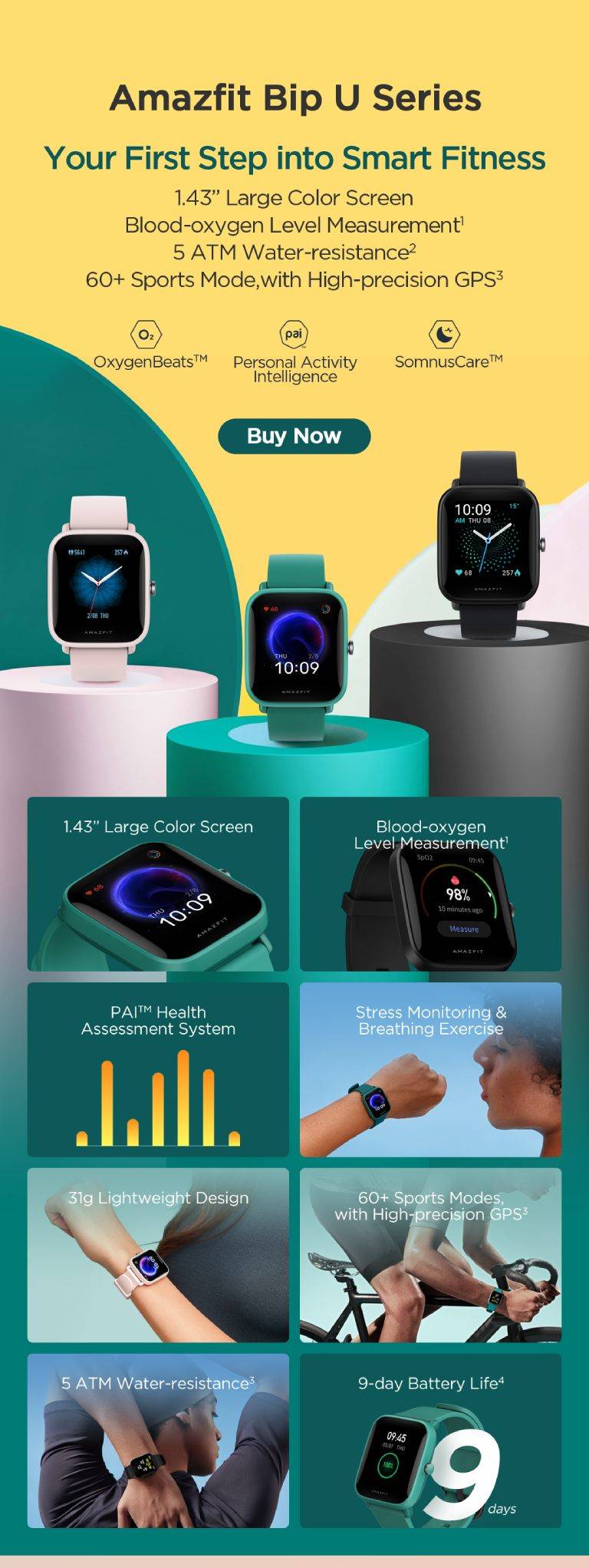 Amazfit Bip U Smartwatch Verde