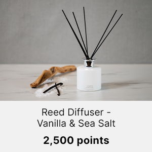 Reed diffuser - vanilla and sea salt. Redeem with 2,500 points.
