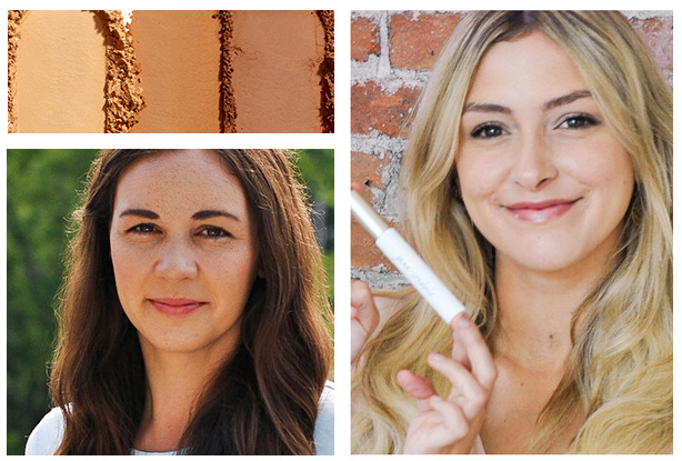 photos of women holding jane iredale makeup