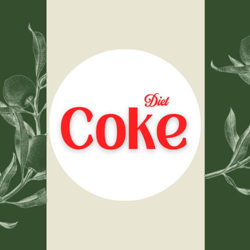 Round graphic of Diet Coke logo