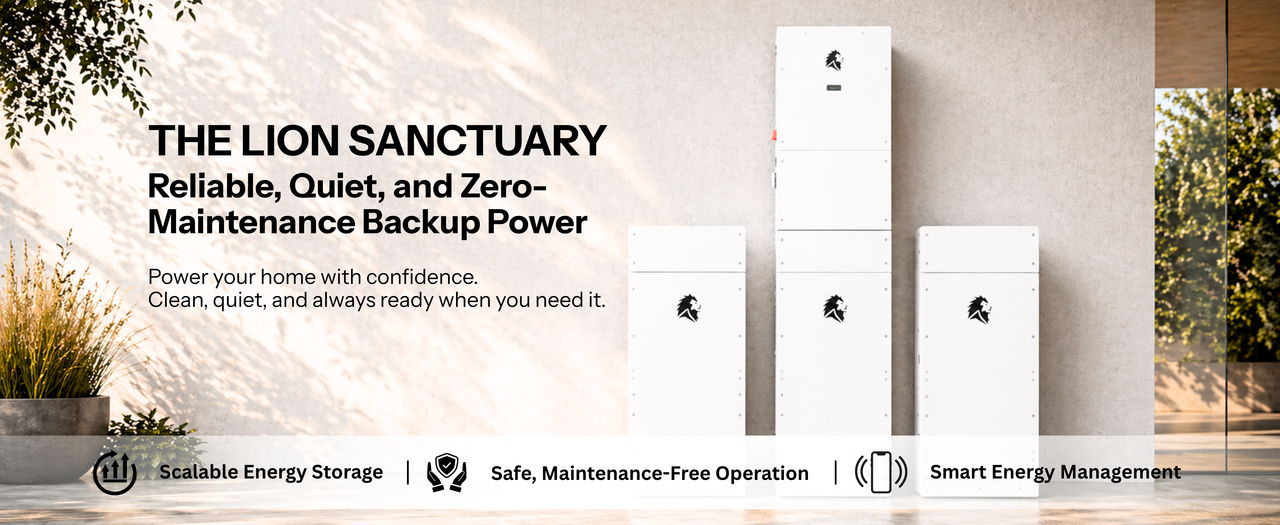 The Lion Sanctuary: Reliable, quiet, zero-maintenance backup power solutions.