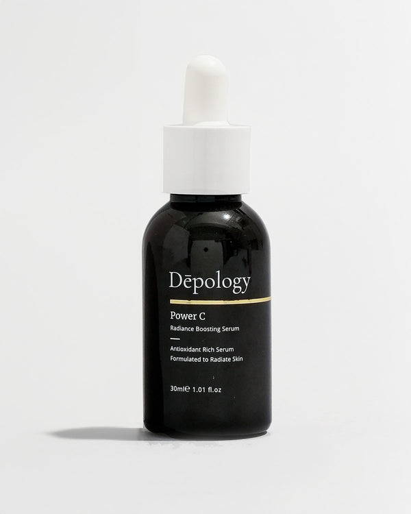 Power C serum by depology in a dark bottle