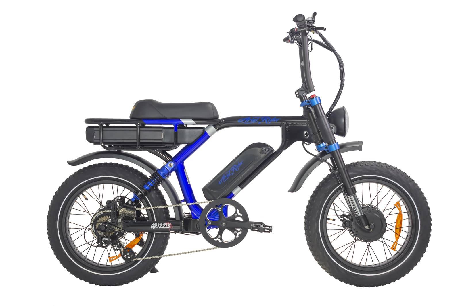 A photo of the Ariel Rider Grizzly ebike, featuring superior dual 1000W hub motors for exceptional power and speed on any terrain.