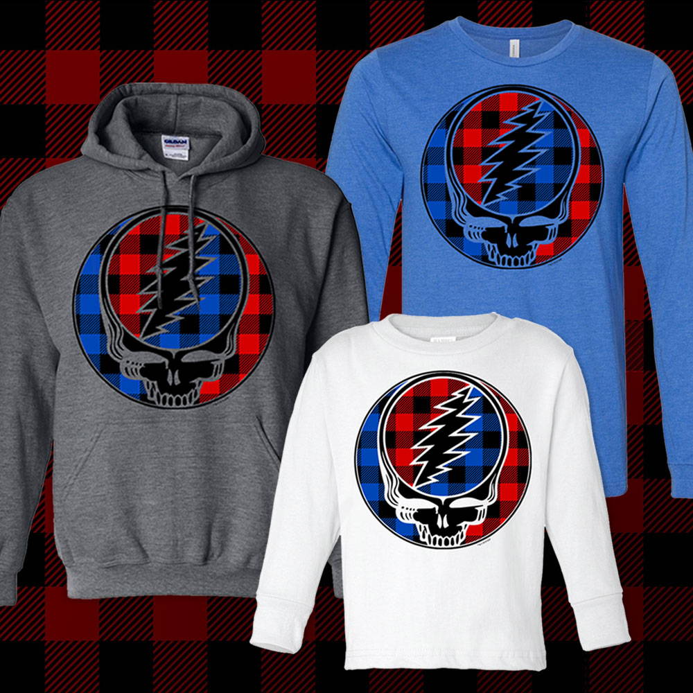 Grateful Dead Buffalo Plaid Steal Your Face Apparel