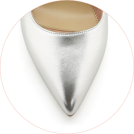 Silver Metallic Leather Swatch