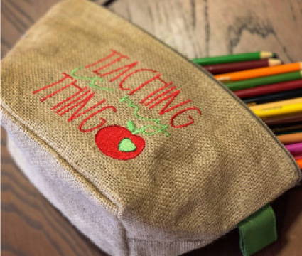 How to Embroider Blanks for Teacher Gifts