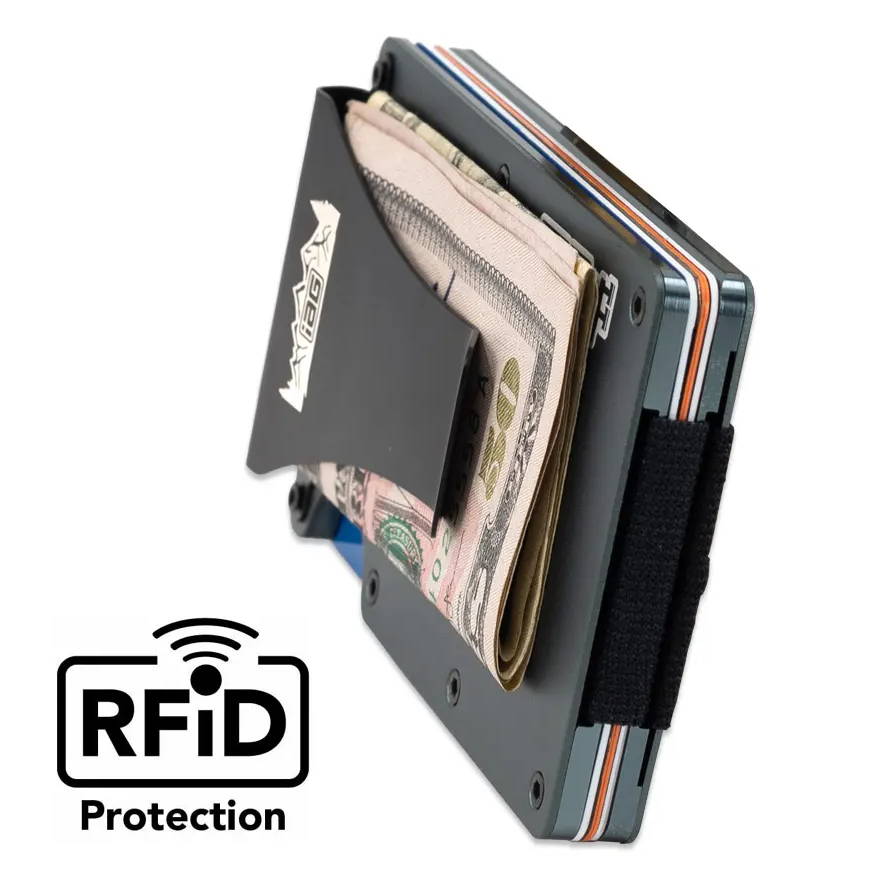 IAG Aluminum Wallet w/Money Clip, Cash Band, and Screwdriver Kit (Off-Road Logo)- RFiD