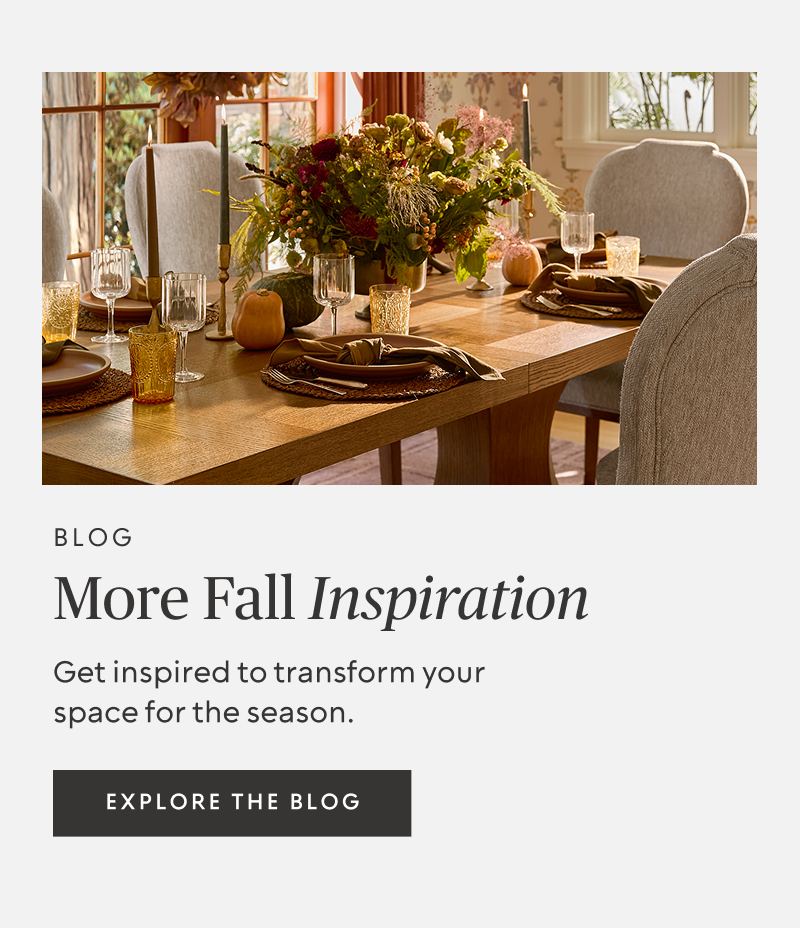 Promotional banner encouraging visitors to explore the blog for seasonal home inspiration.