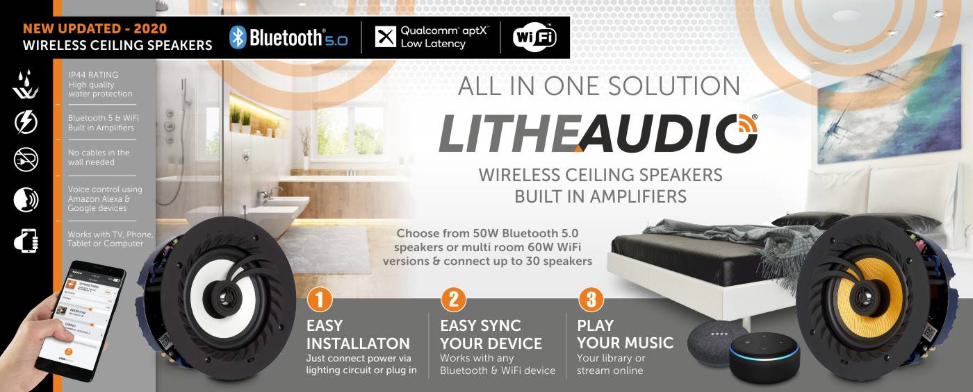 Lithe Audio Wireless All In One Ceiling Speakers Audio
