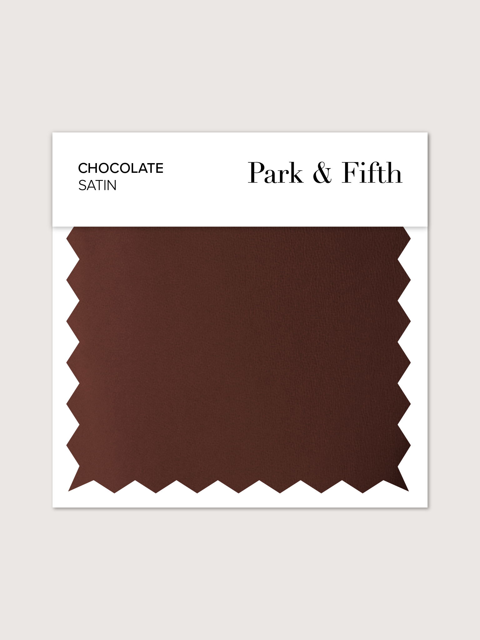Chocolate satin fabric swatch from Park & Fifth.