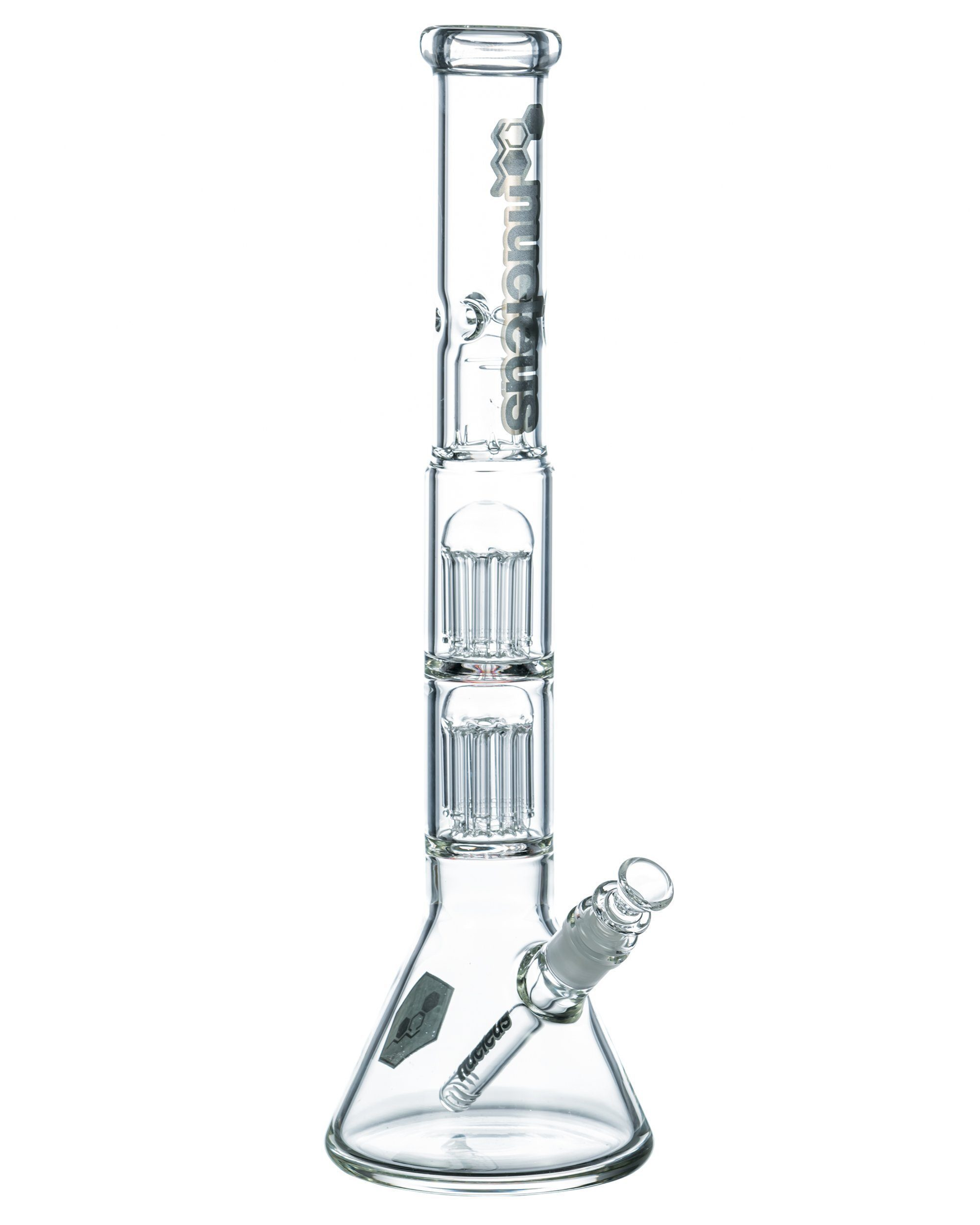 Shop Nucleus Double Tree Perc Bong With Splashguard at DopeBoo.com