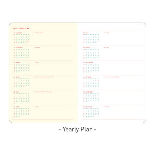 Yearly plan - Ardium 2020 Light dated daily planner scheduler