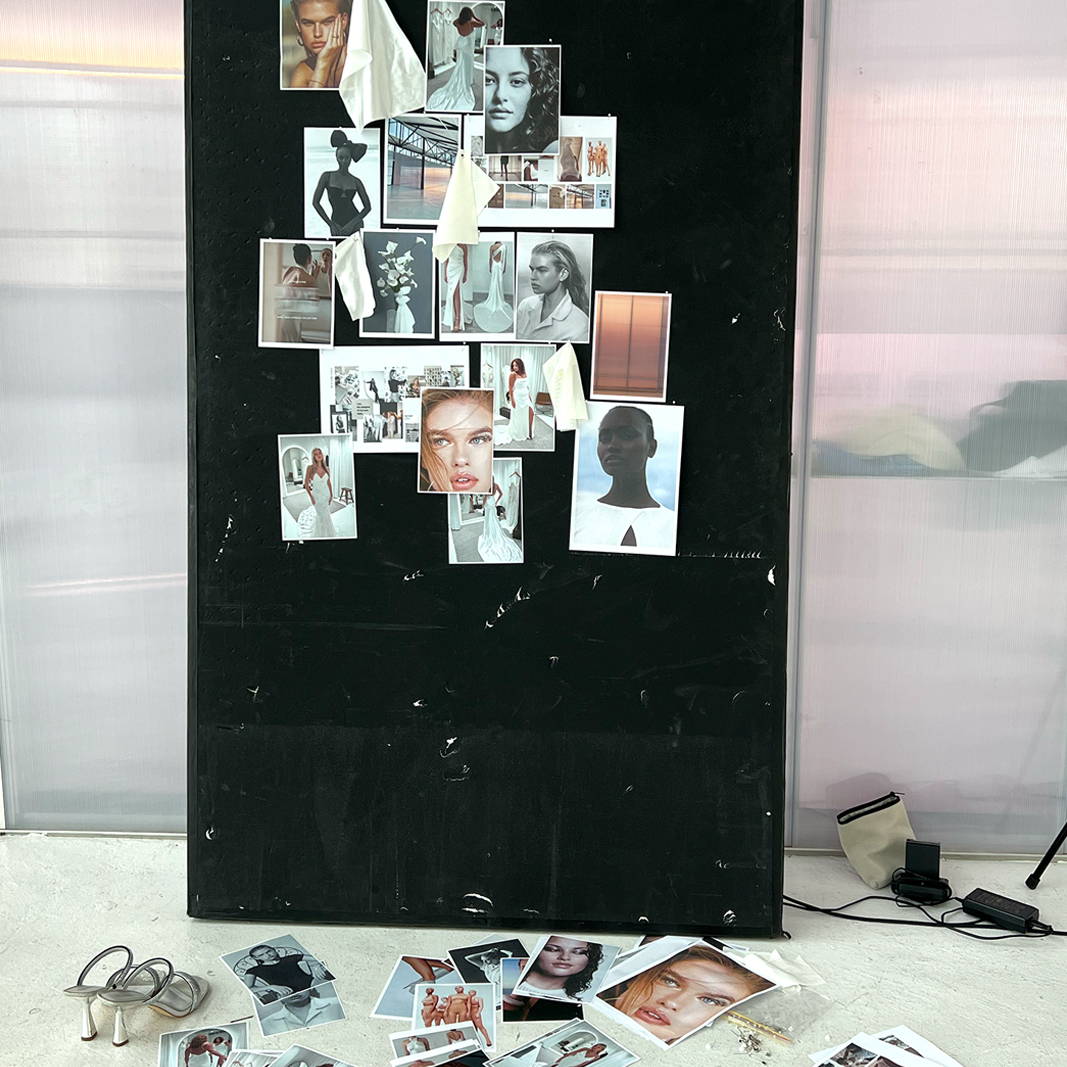 Moodboard on set for Muse ecommerce shoot
