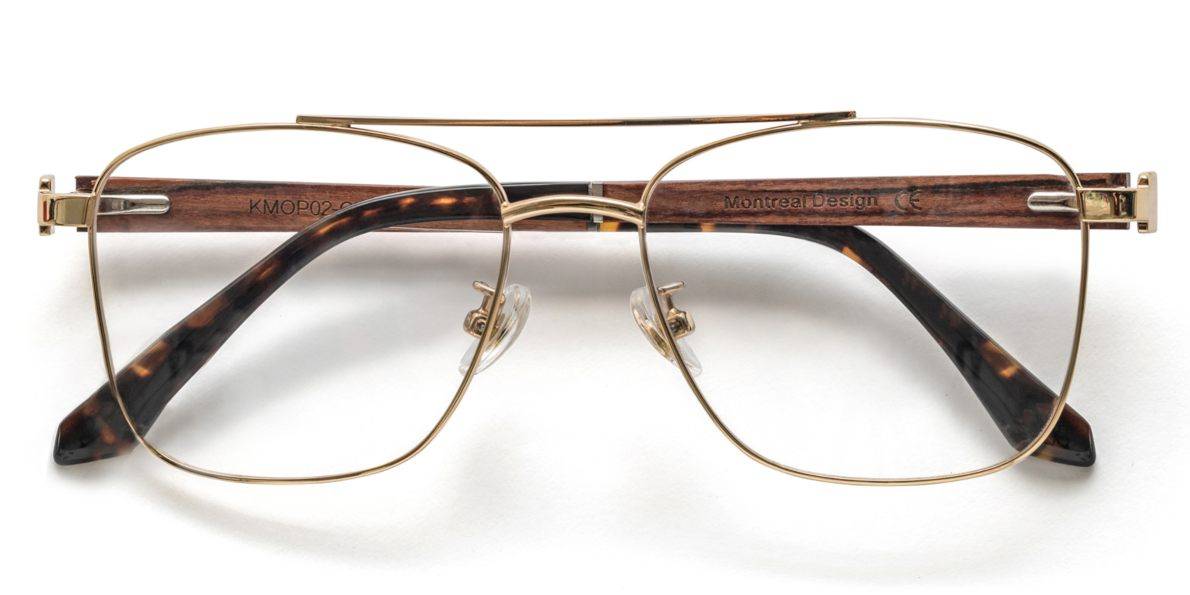 Drive Gold - Retro Square Eyeglasses in Gold Metal