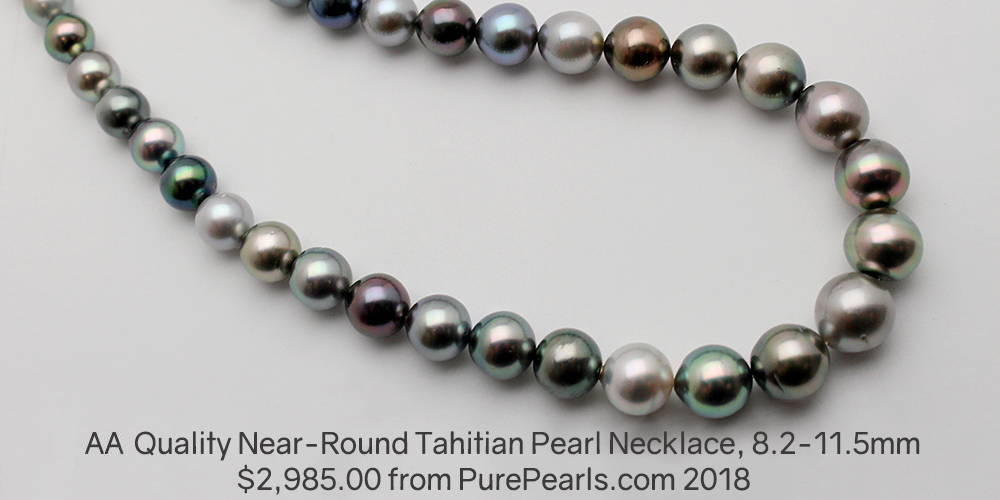 AA Quality Tahitian Pearl Round Necklace Example with Pricing Estimate