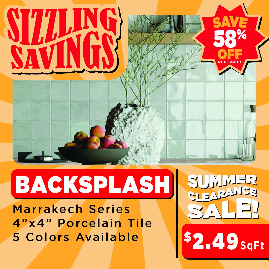 Marrakech Series Backsplash Sizzling Savings