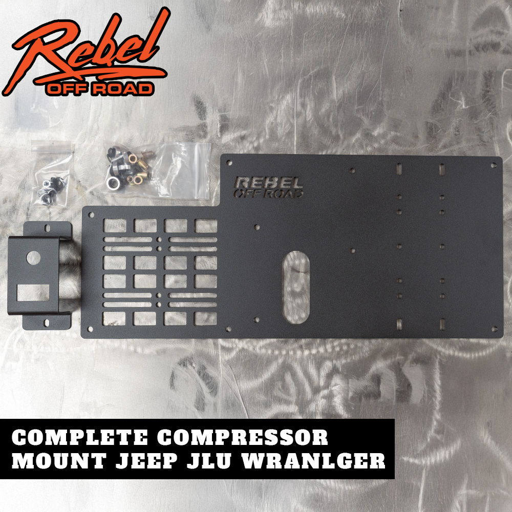 Complete compressor mount for Jeep JLU Wrangler by Rebel Off Road.