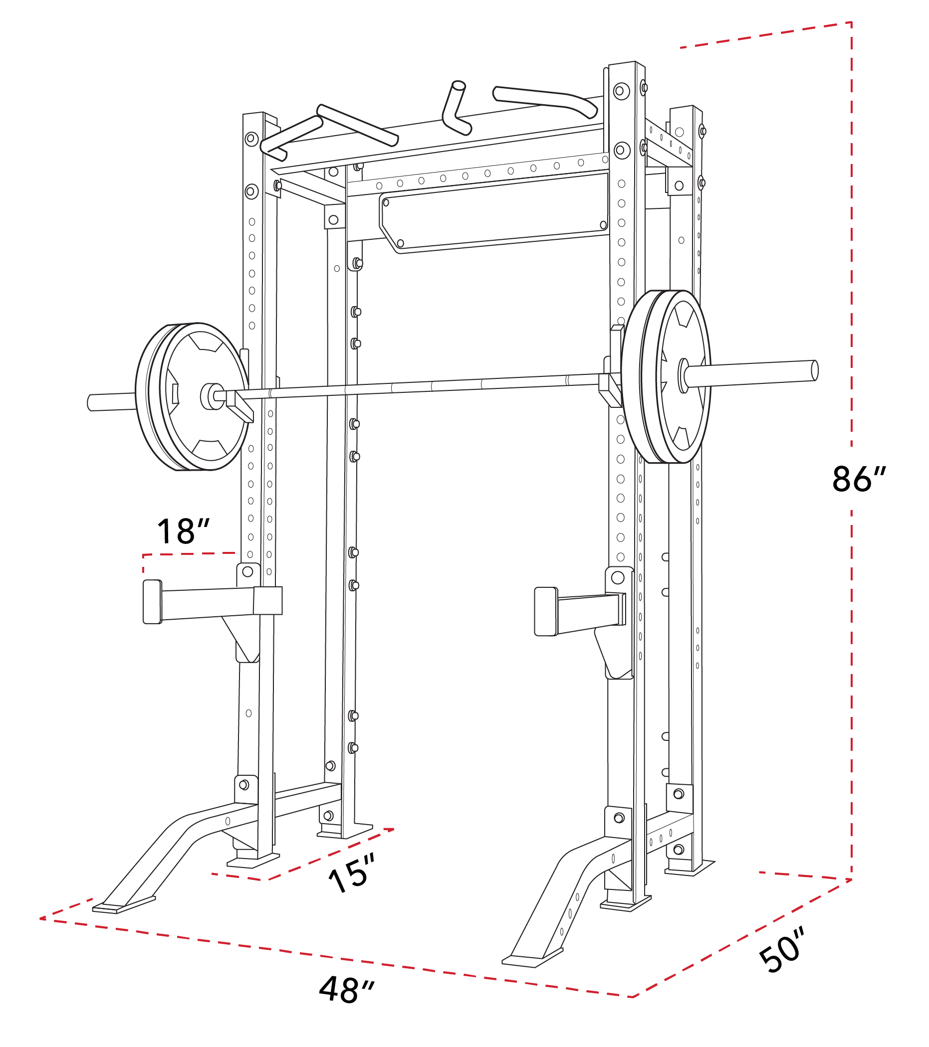 Product Diagram: Athletic NX Half Rack