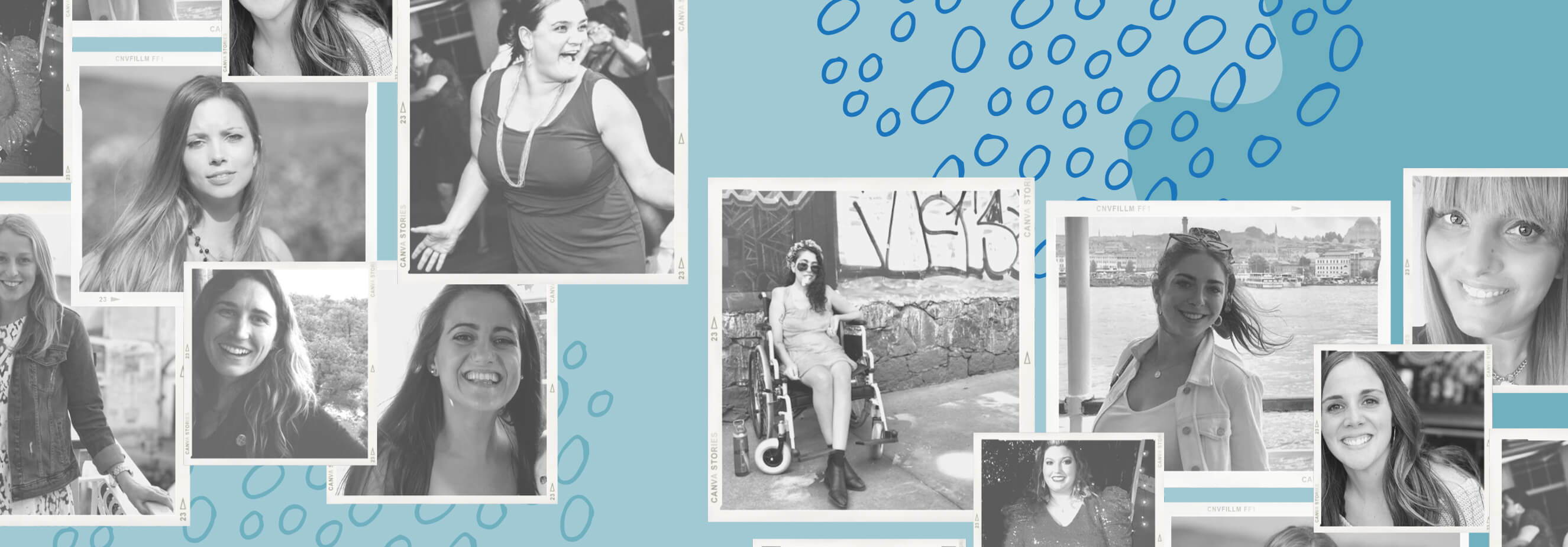 A collage of images showing the women behind Her ALS Story