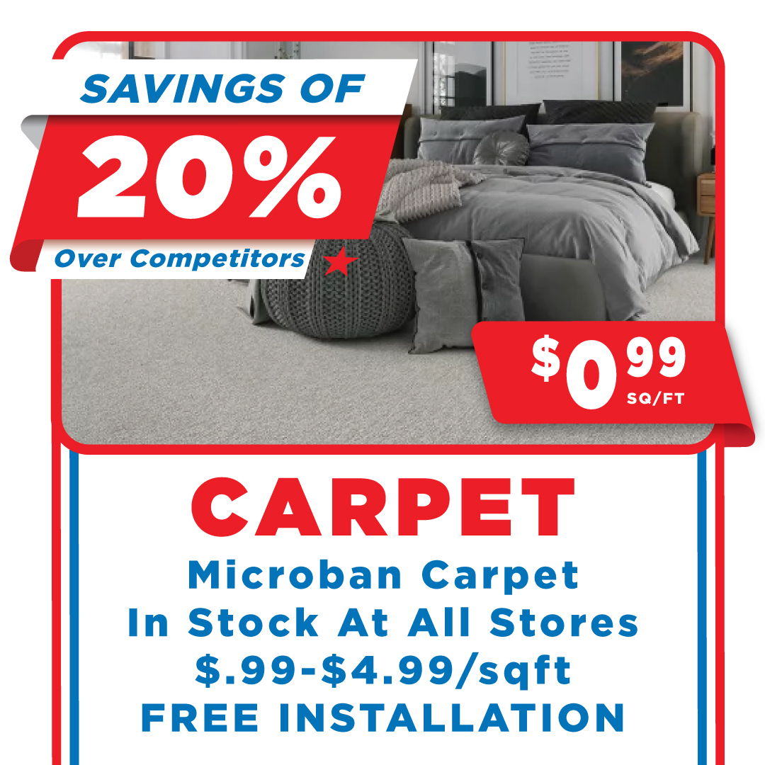 Microban carpet labor day sale